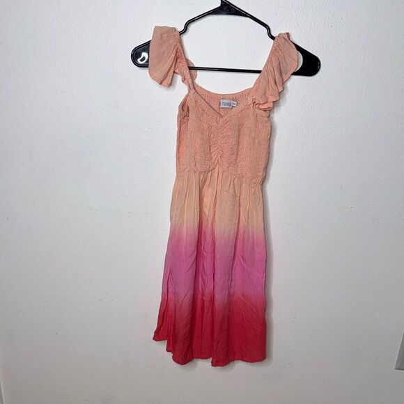 Tiare Hawaii Hollie Mini Dress Smocked Bodice Ruffle Sleeves on/off Shoulder O/S - Picture 2 of 8